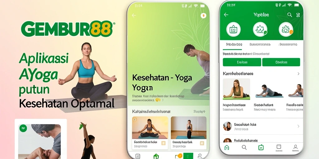 Antarmuka aplikasi GEMBUR88 dengan berbagai pilihan latihan Yoga.