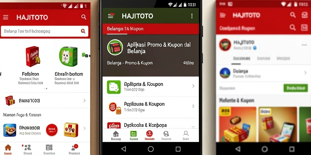 Tampilan antarmuka HAJITOTO dengan berbagai kupon dan promo.