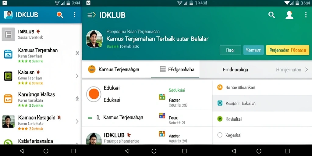 Tampilan antarmuka aplikasi IDKLUB yang sederhana dan efektif.