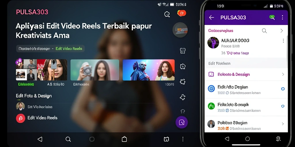 Tampilan antarmuka PULSA303 yang menarik untuk editing video reels.