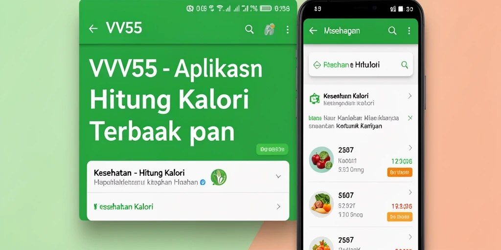 Tampilan antarmuka VV55 yang sederhana untuk menghitung kalori.