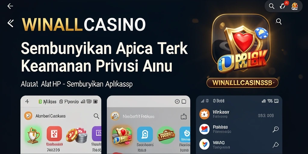 Tampilan antarmuka WINALLCASINO untuk menyembunyikan aplikasi dengan mudah.