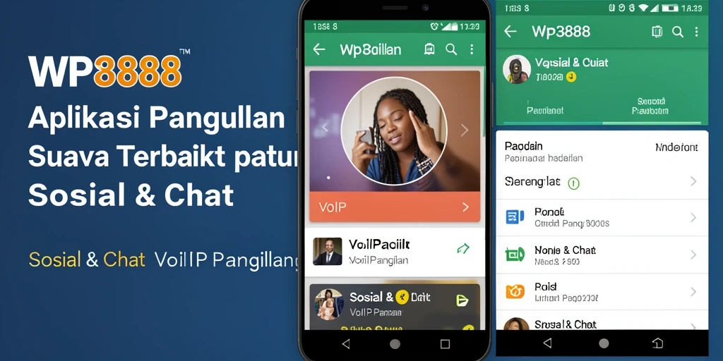 Antarmuka aplikasi WP888 untuk panggilan VoIP yang sederhana dan efisien.